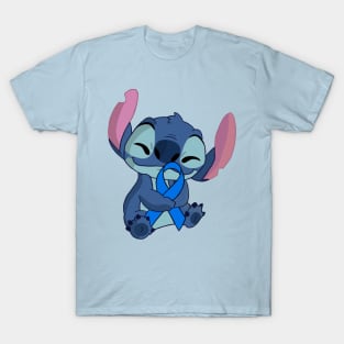 Blue Alien Holding an Awareness Ribbon (Blue) T-Shirt